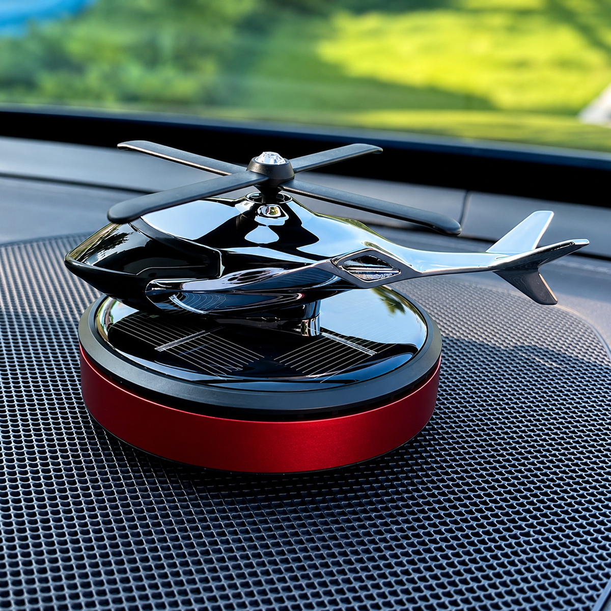 Solar Powered Helicopter Car Dashboard Ornament