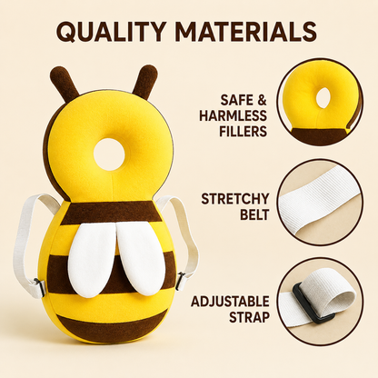 Baby Head Protector Backpack Cushion | Soft Bee Safety Pillow
