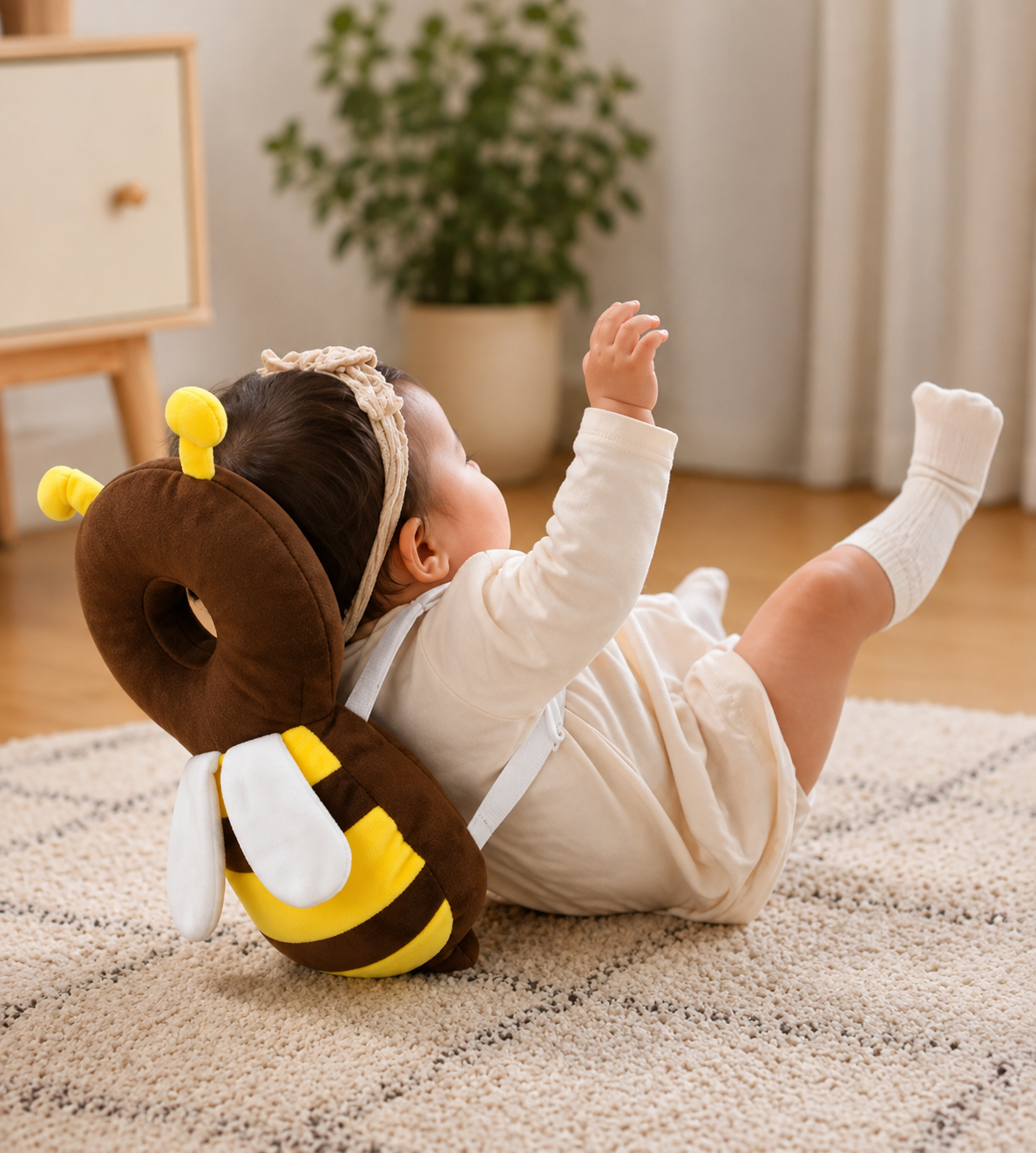 Baby Head Protector Backpack Cushion | Soft Bee Safety Pillow
